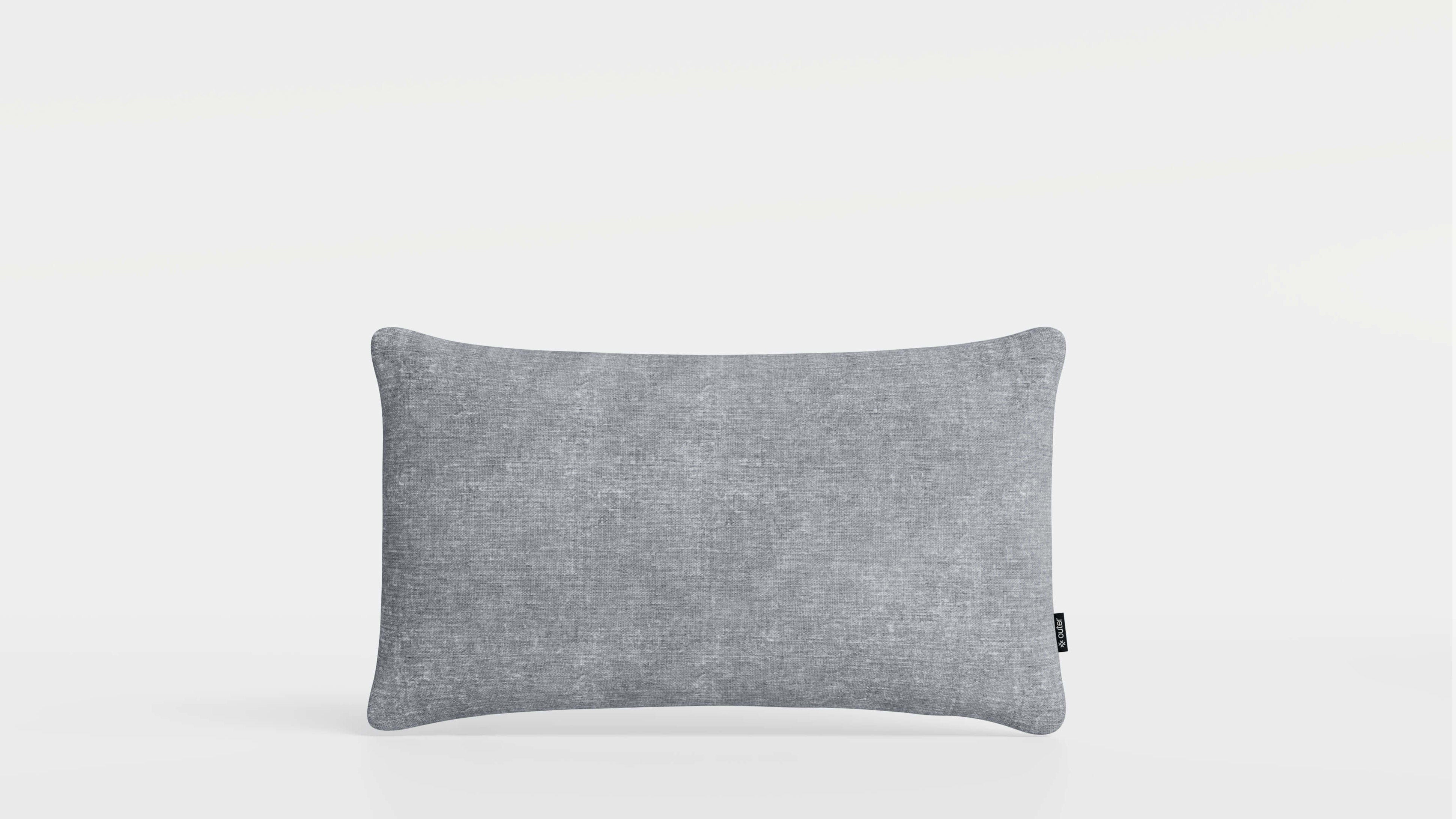 12" x 20" Pacific Fog Gray Color OuterWeave Outdoor Throw Pillows By Outer