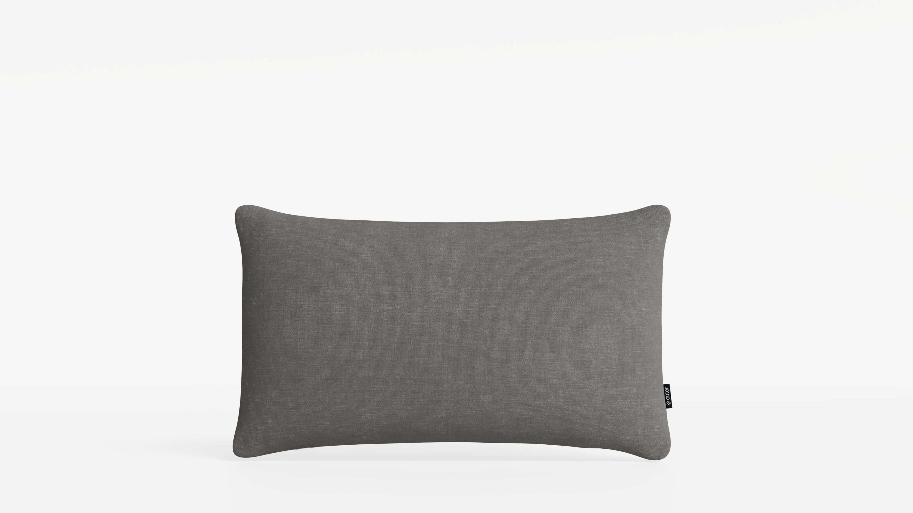 12" x 20" Dark Pebble Gray Color OuterWeave Outdoor Throw Pillows By Outer