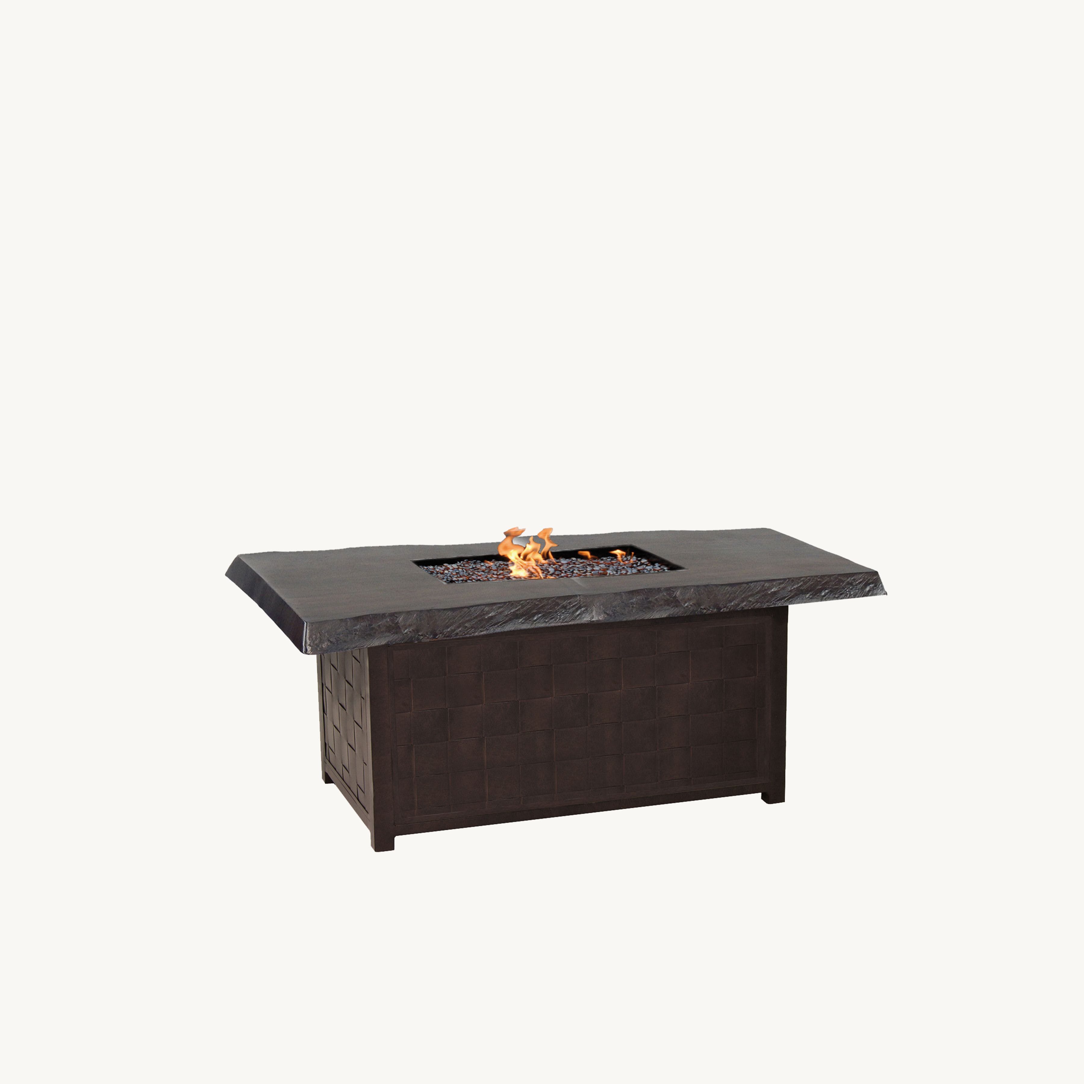 Classical 36" x 52" Rectangular Coffee Table with Firepit By Castelle