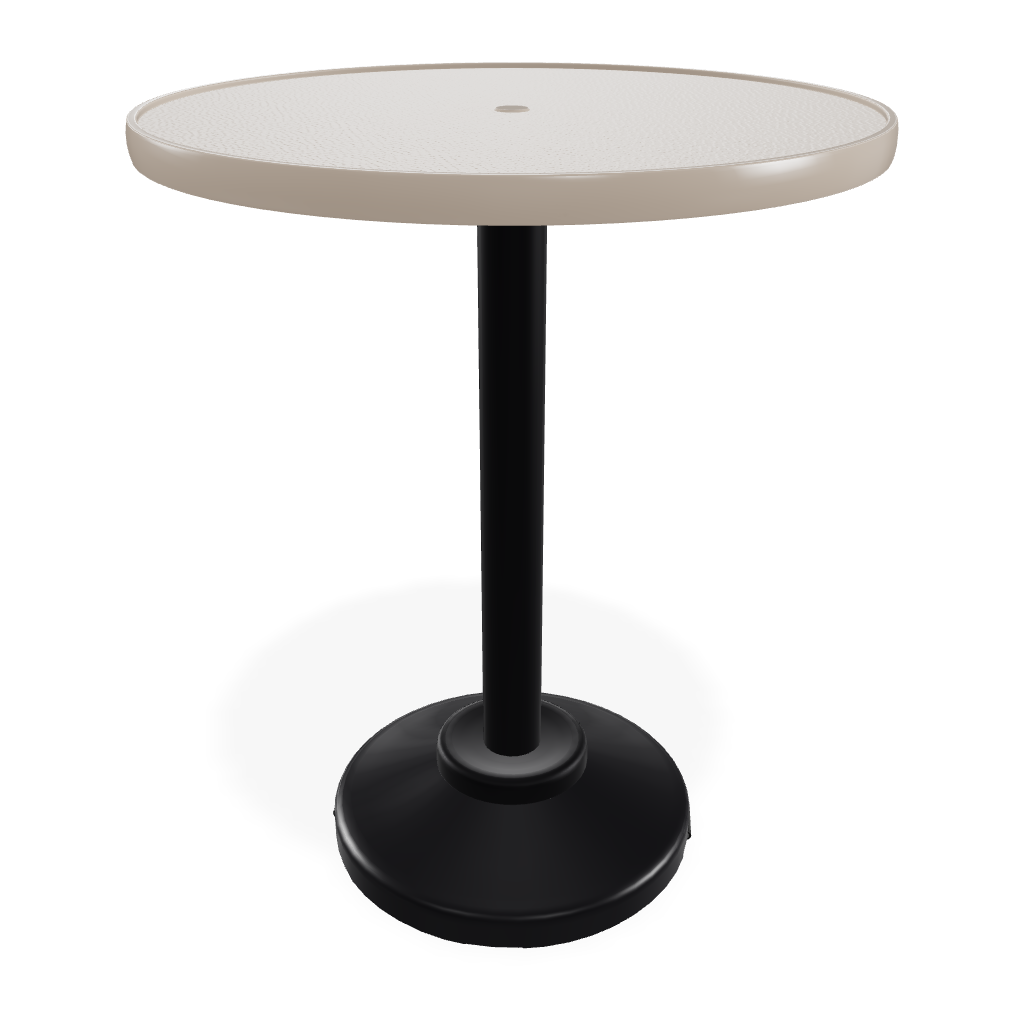 30" Round Value Hammered MGP Weighted Pedestal Base Tables By Telescope Casual