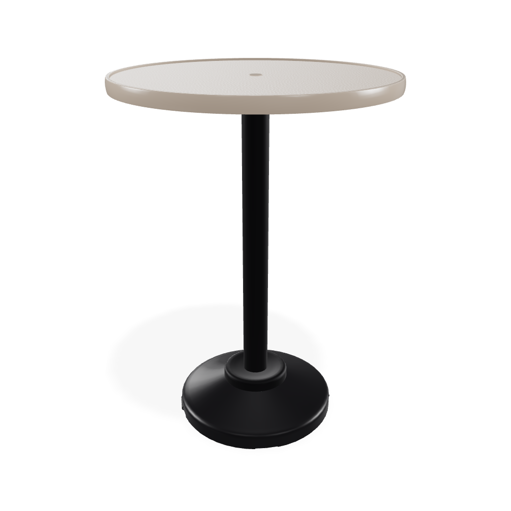 30" Round Value Hammered MGP Weighted Pedestal Base Tables By Telescope Casual