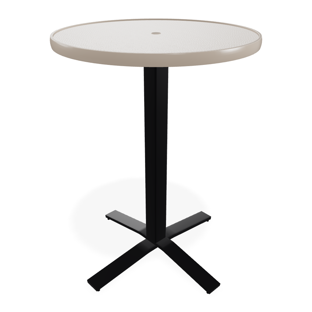 30" Round Value Hammered MGP Pedestal Base Tables By Telescope Casual