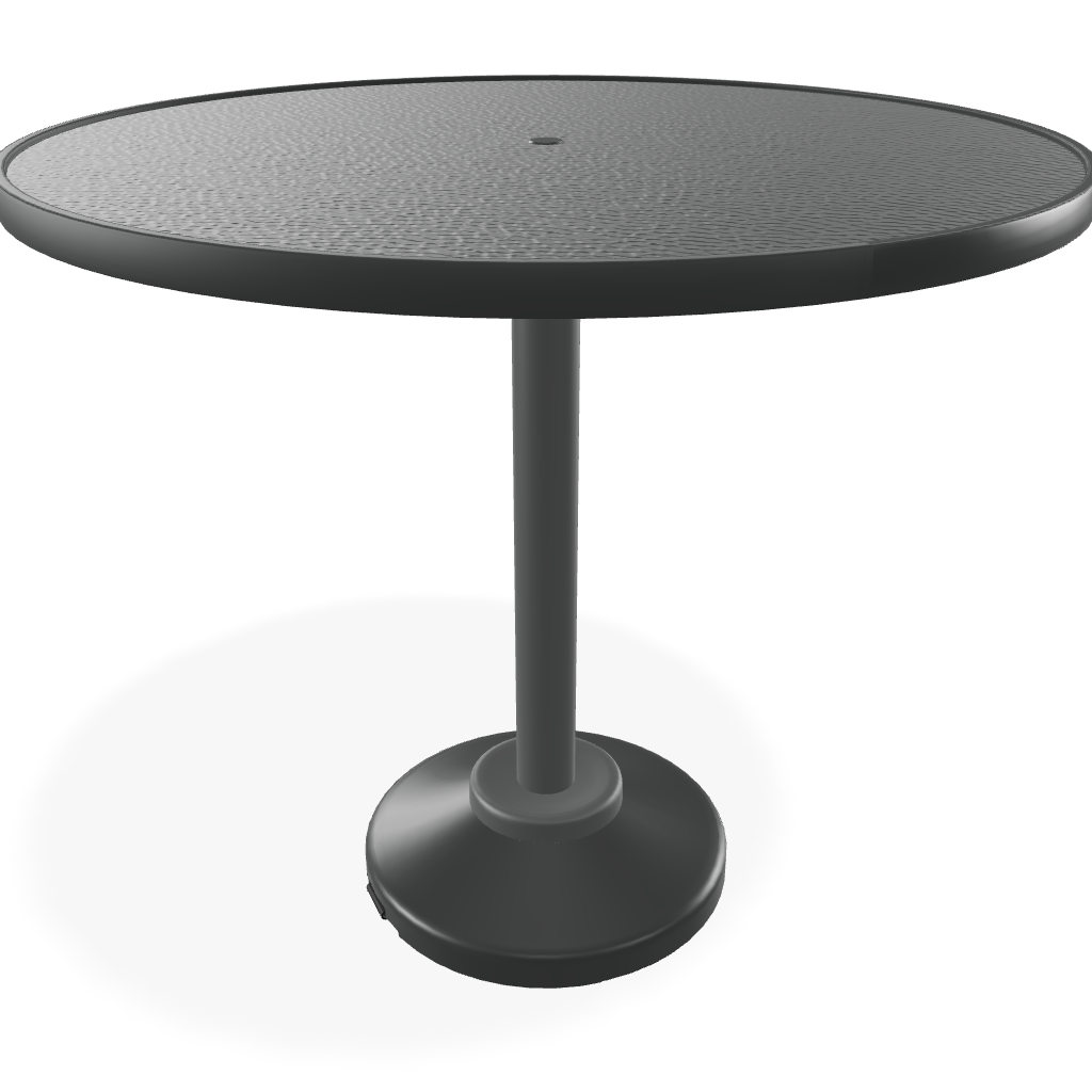 42" Round Value Hammered MGP Weighted Pedestal Base Tables By Telescope Casual