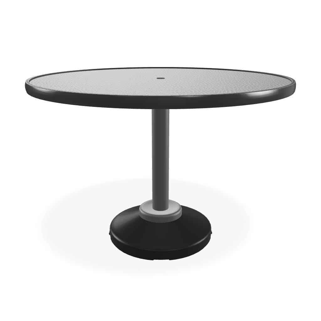 42" Round Value Hammered MGP Weighted Pedestal Base Tables By Telescope Casual