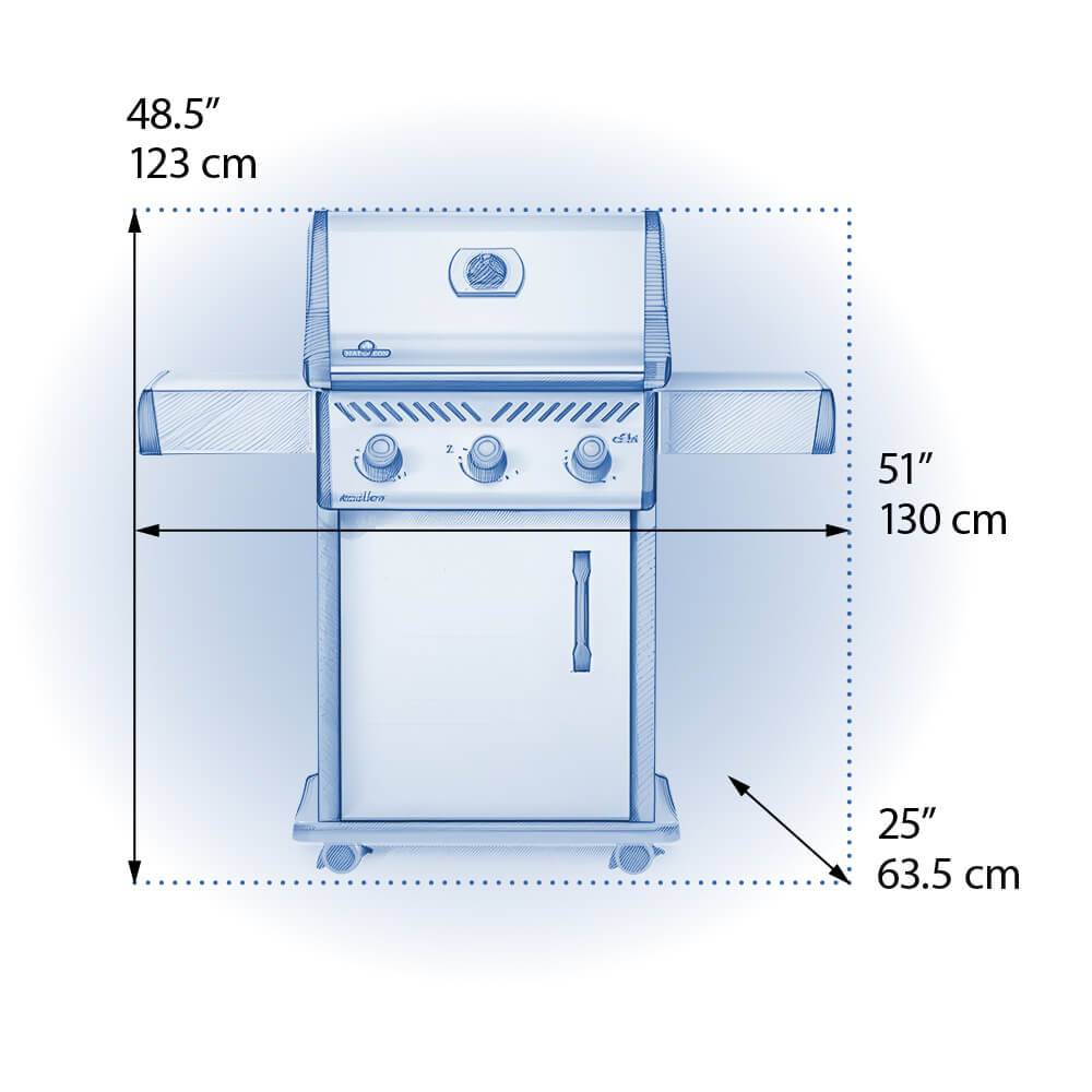 Rogue® XT 425 Gas Grill dimensions