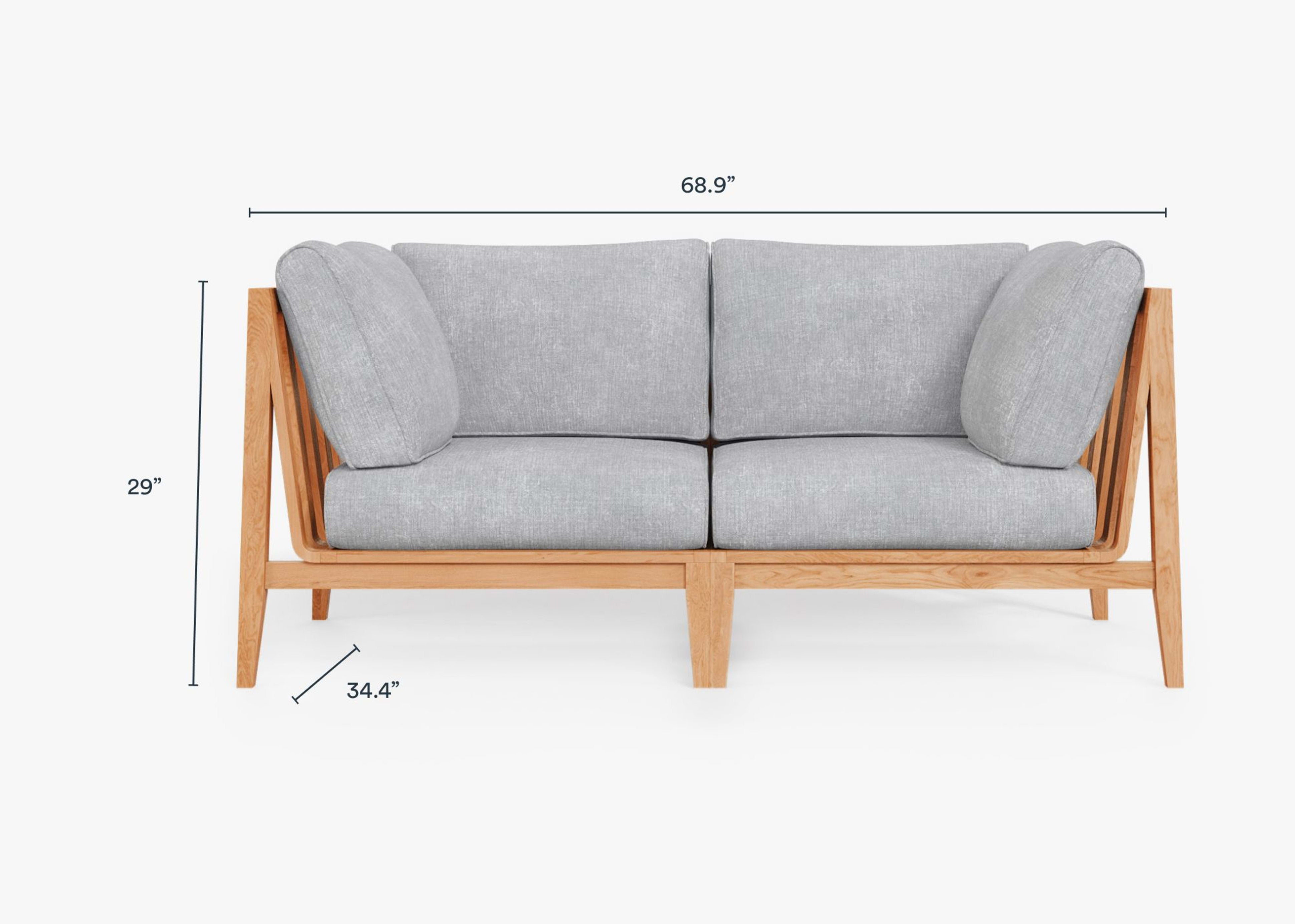 Teak Outdoor Loveseat Dimensions