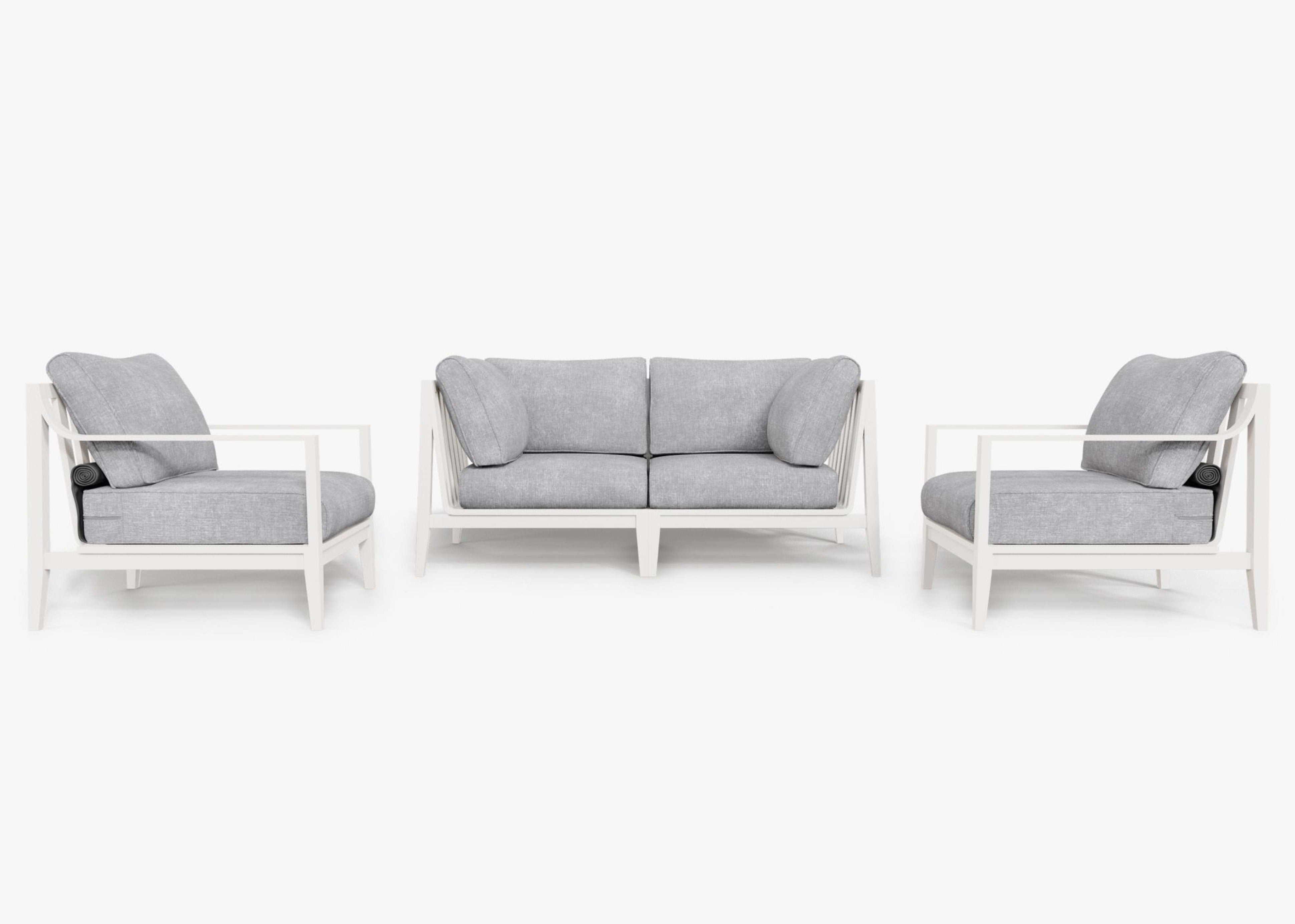 Aluminum Outdoor Loveseat with Armchairs - 4 Seat 