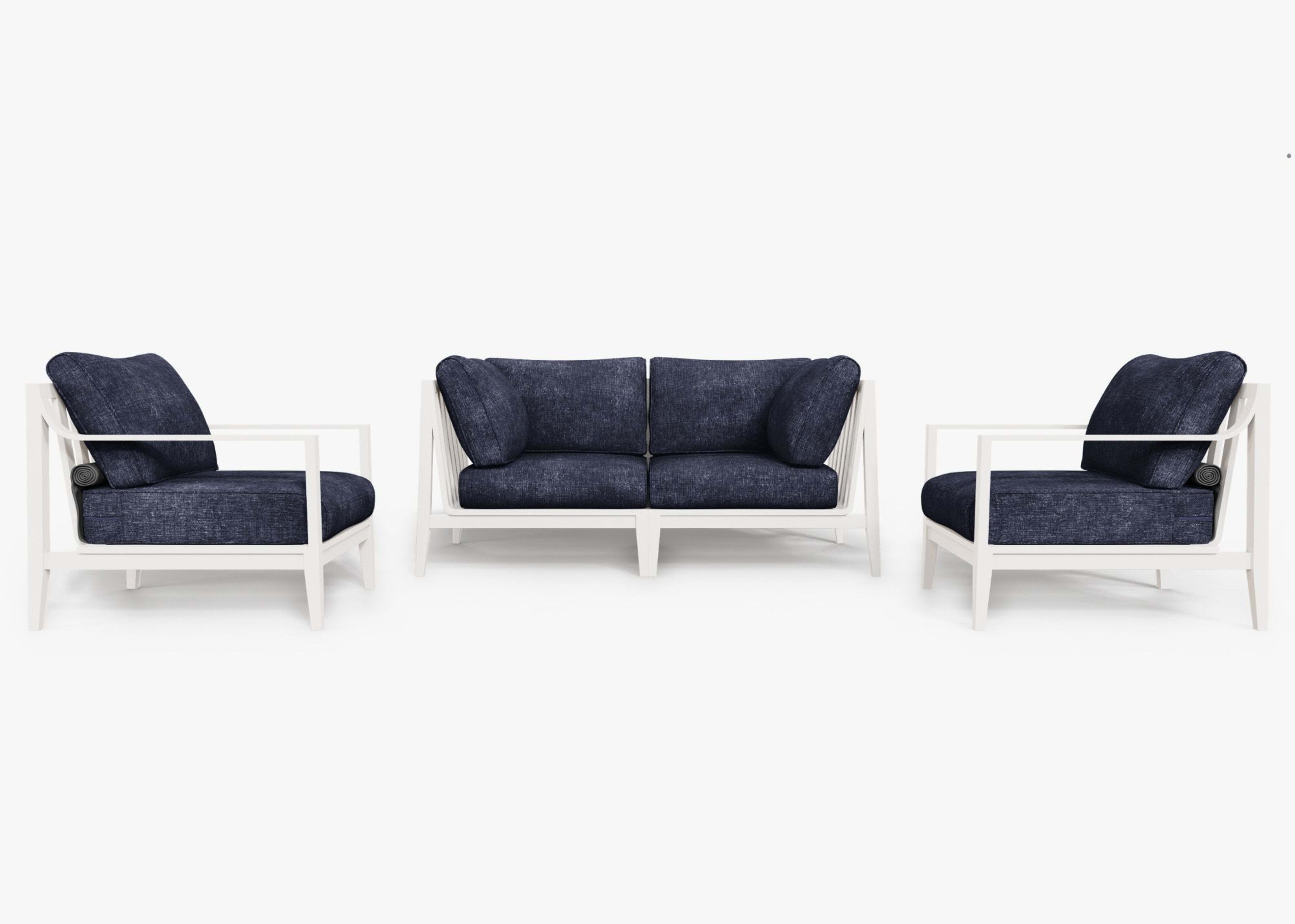 Aluminum Outdoor Loveseat with Armchairs - 4 Seat 
