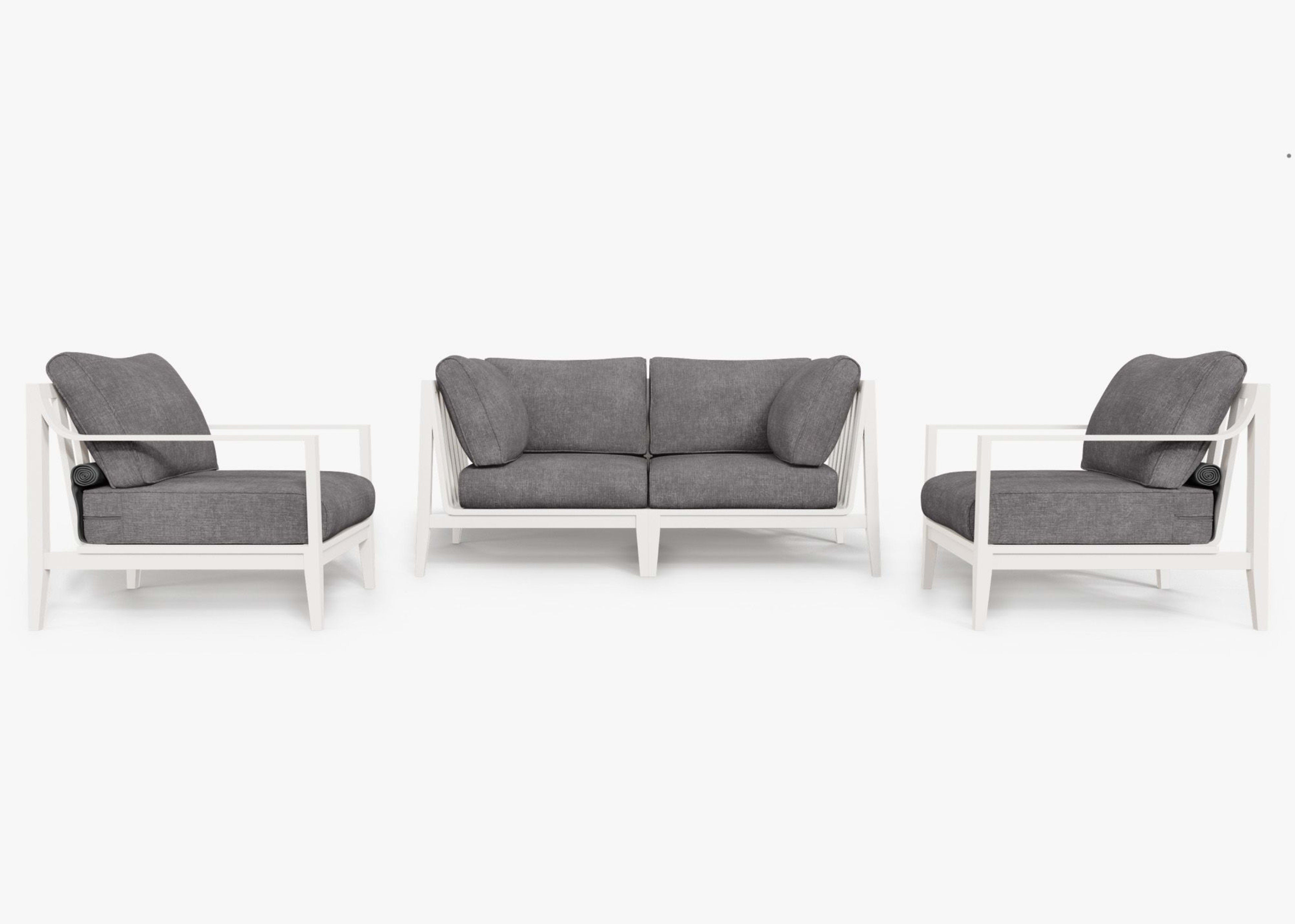 Aluminum Outdoor Loveseat with Armchairs - 4 Seat 