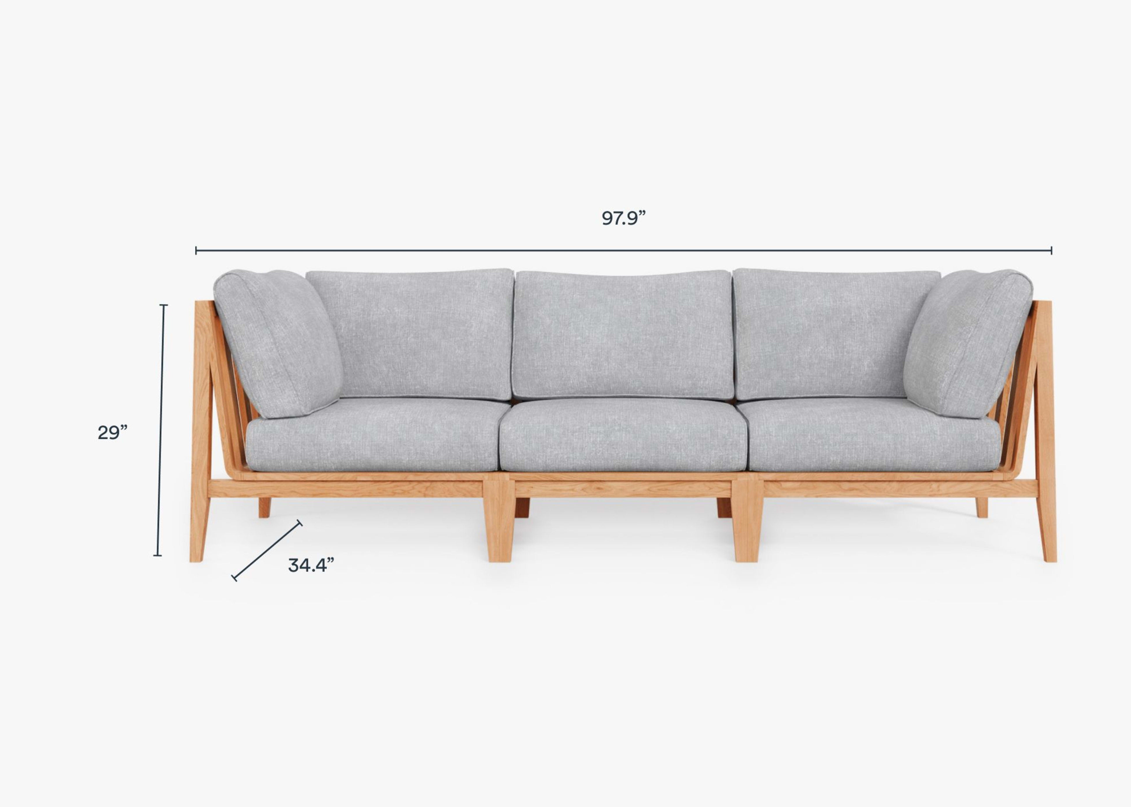 Teak Outdoor Sofa - 3 Seat dimensions
