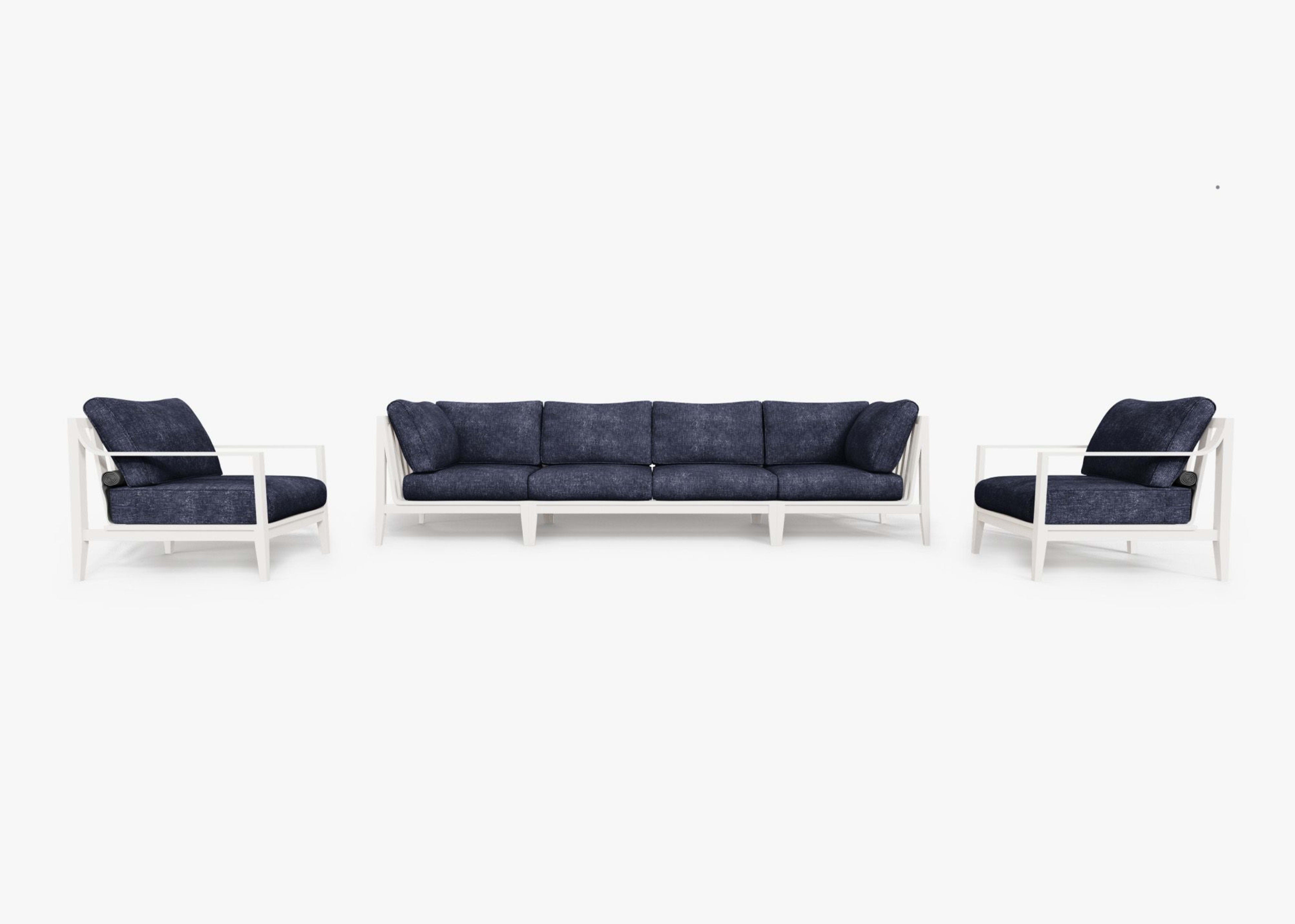 Aluminum Outdoor Sofa with Armchairs - 6 Seat 