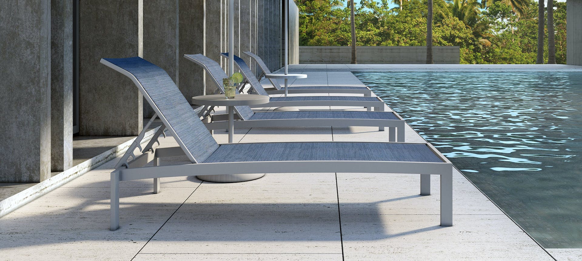 Orion Adjustable Sling Chaise Lounge By Castelle