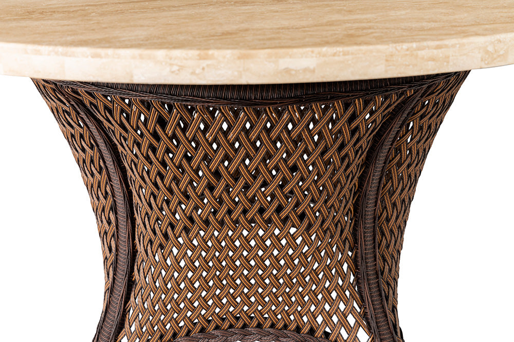 Grand Traverse 48” Round Umbrella Dining Table by Lloyd Flanders
