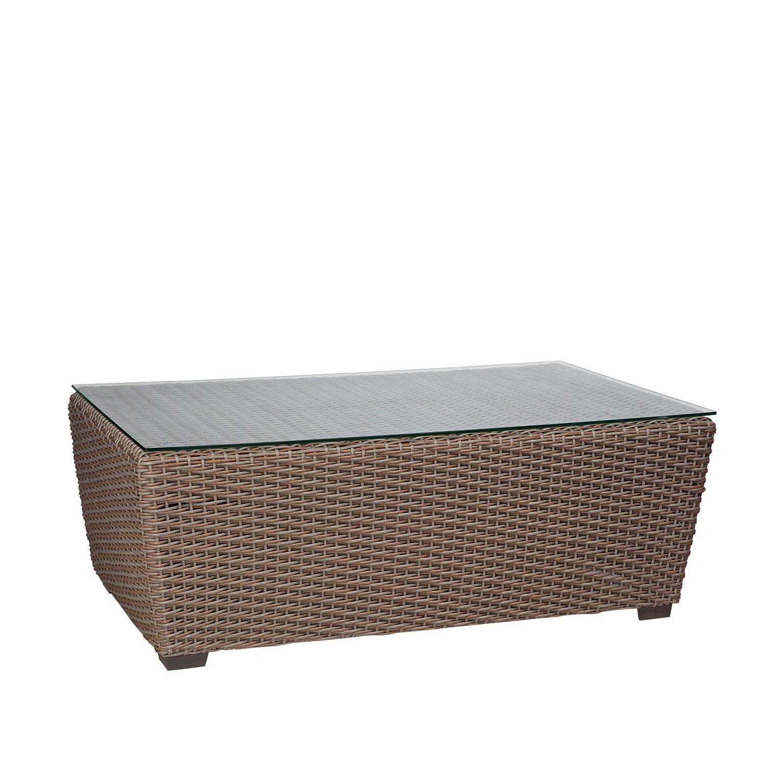 Augusta Woven Coffee Table with Glass Top by Woodard