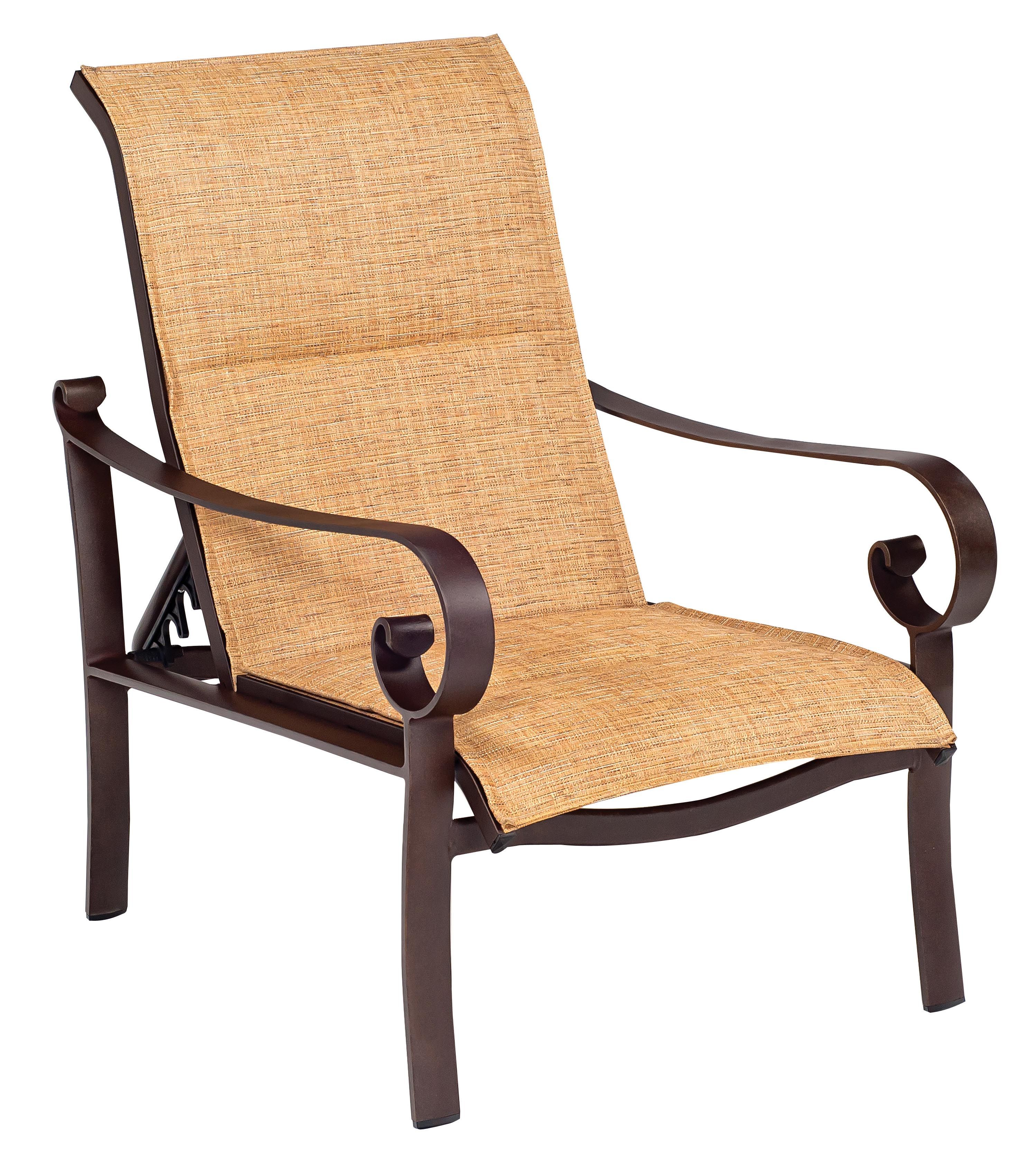 Belden Padded Sling Adjustable Lounge Chair By Woodard