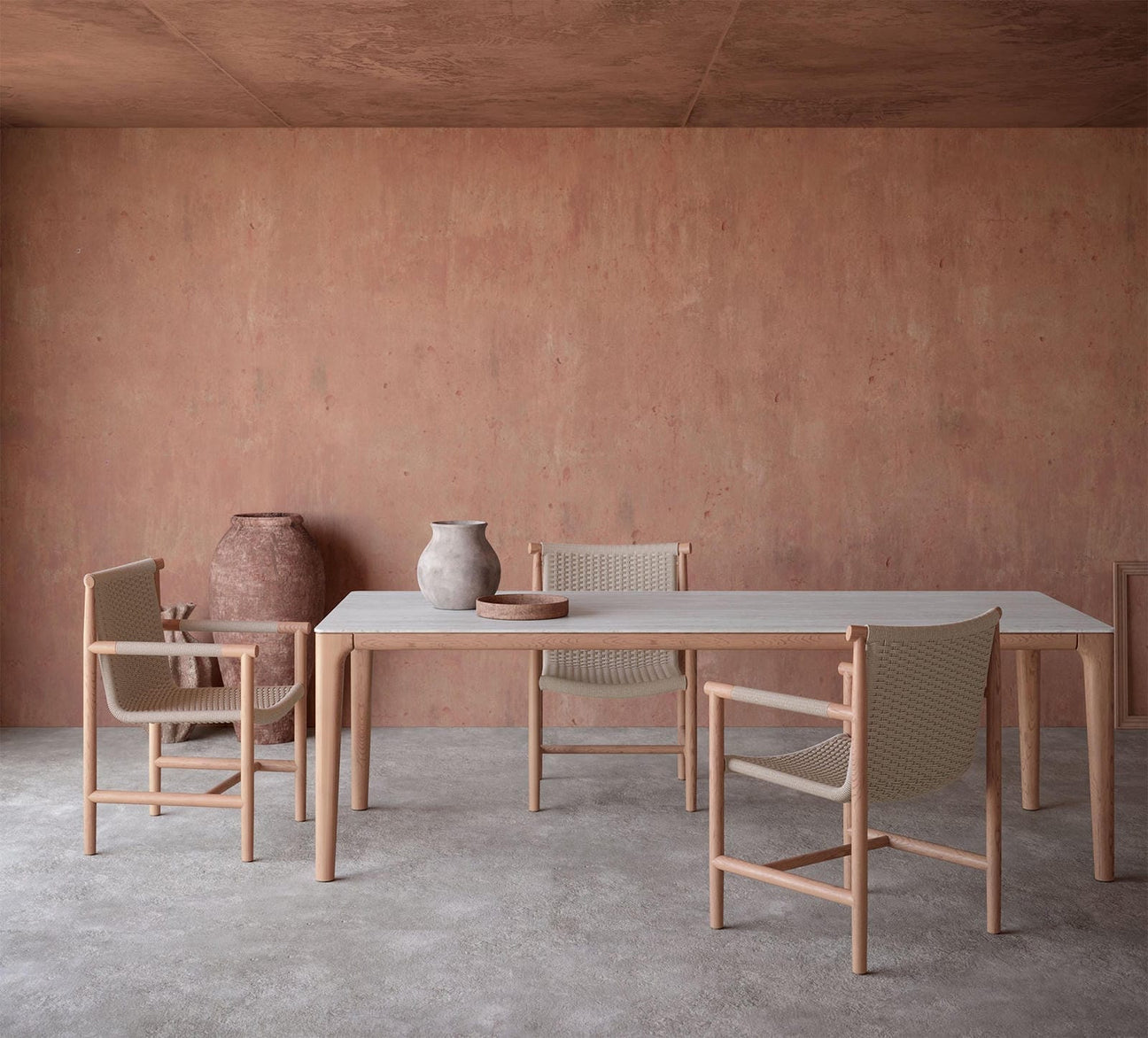 Boca 87" Dining Table Travertine Top by Azurro Living