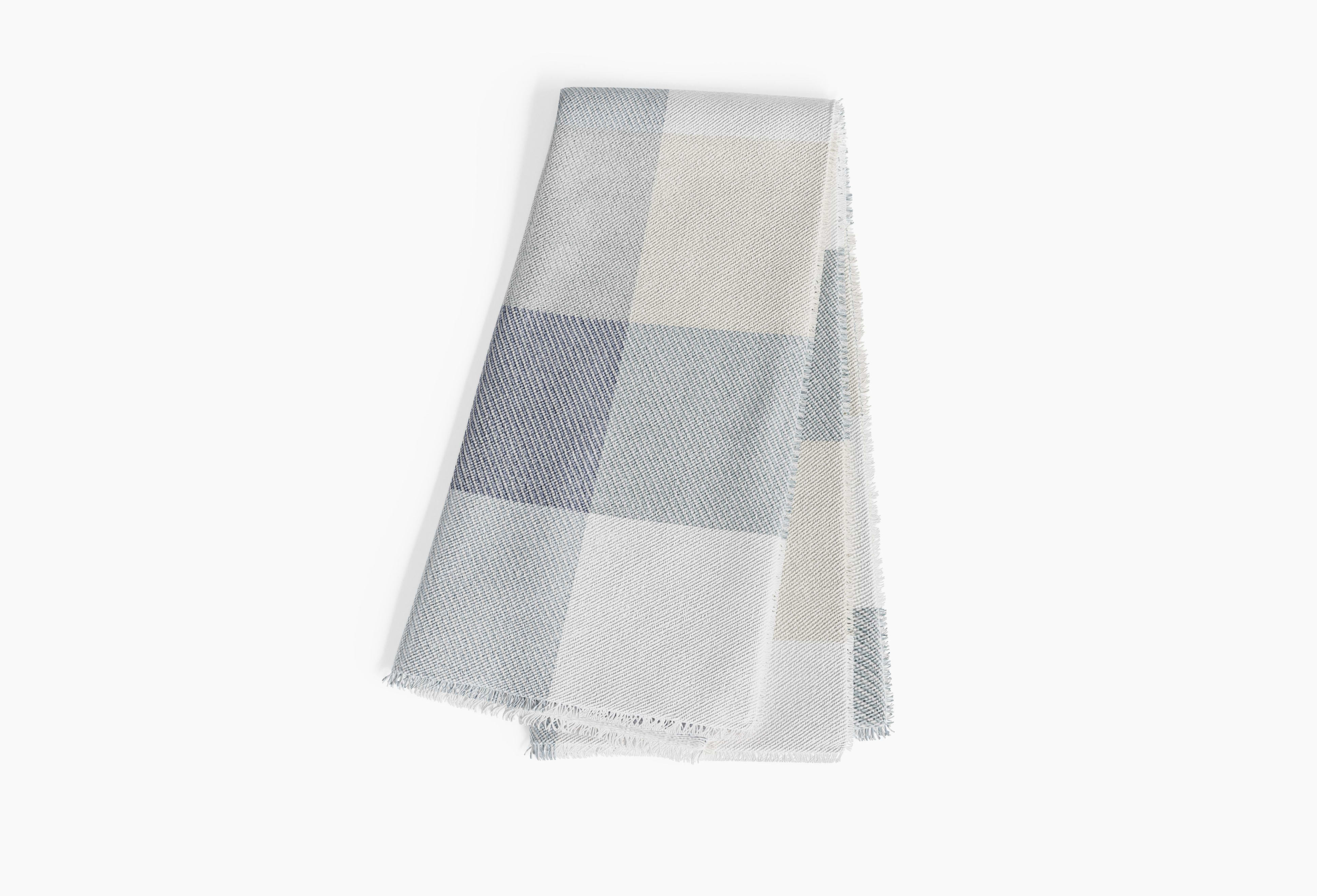 Bug Shield Outdoor Throw Blanket (Stone Gray Buffalo Plaid) By Outer