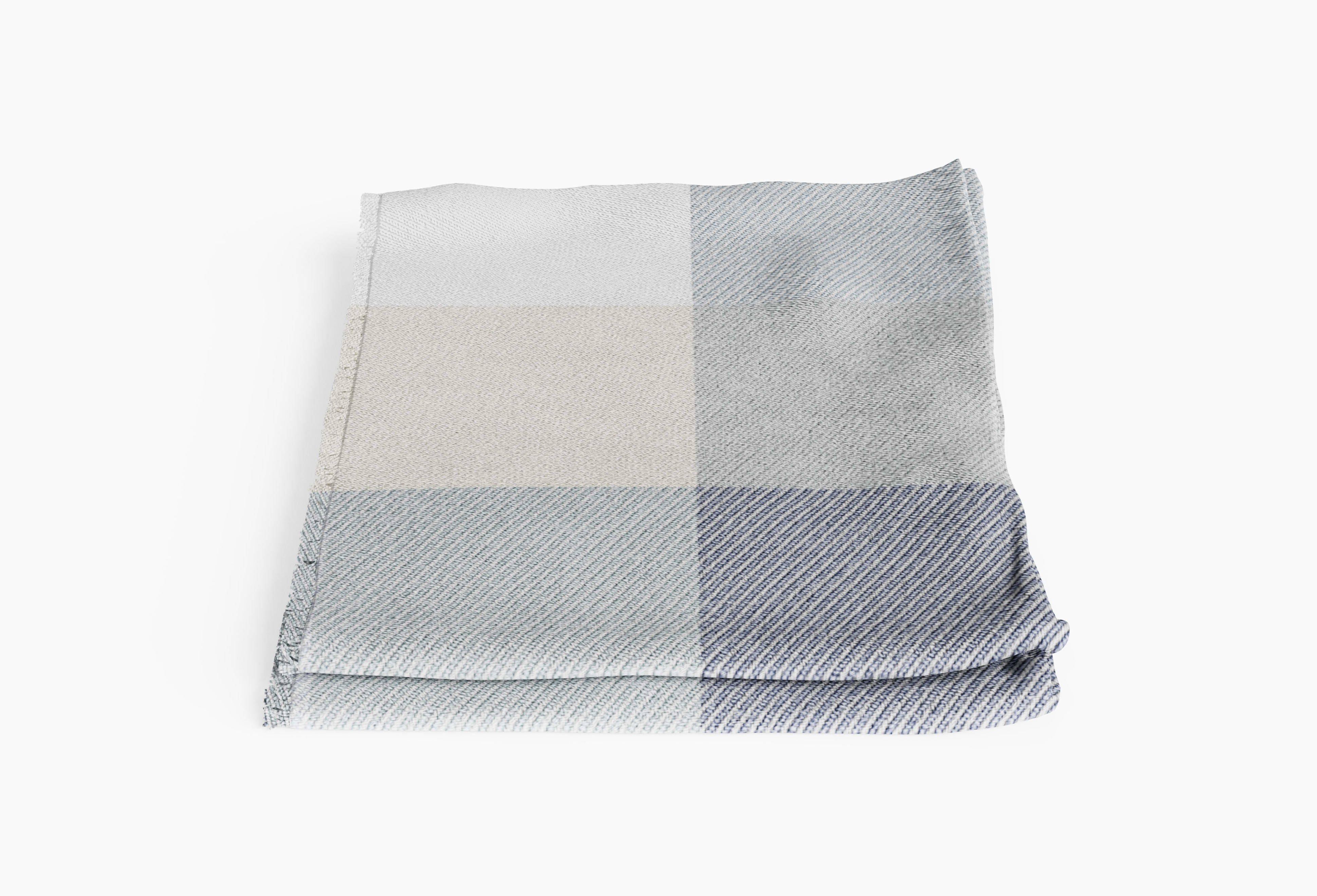 Bug Shield Outdoor Throw Blanket (Stone Gray Buffalo Plaid) By Outer