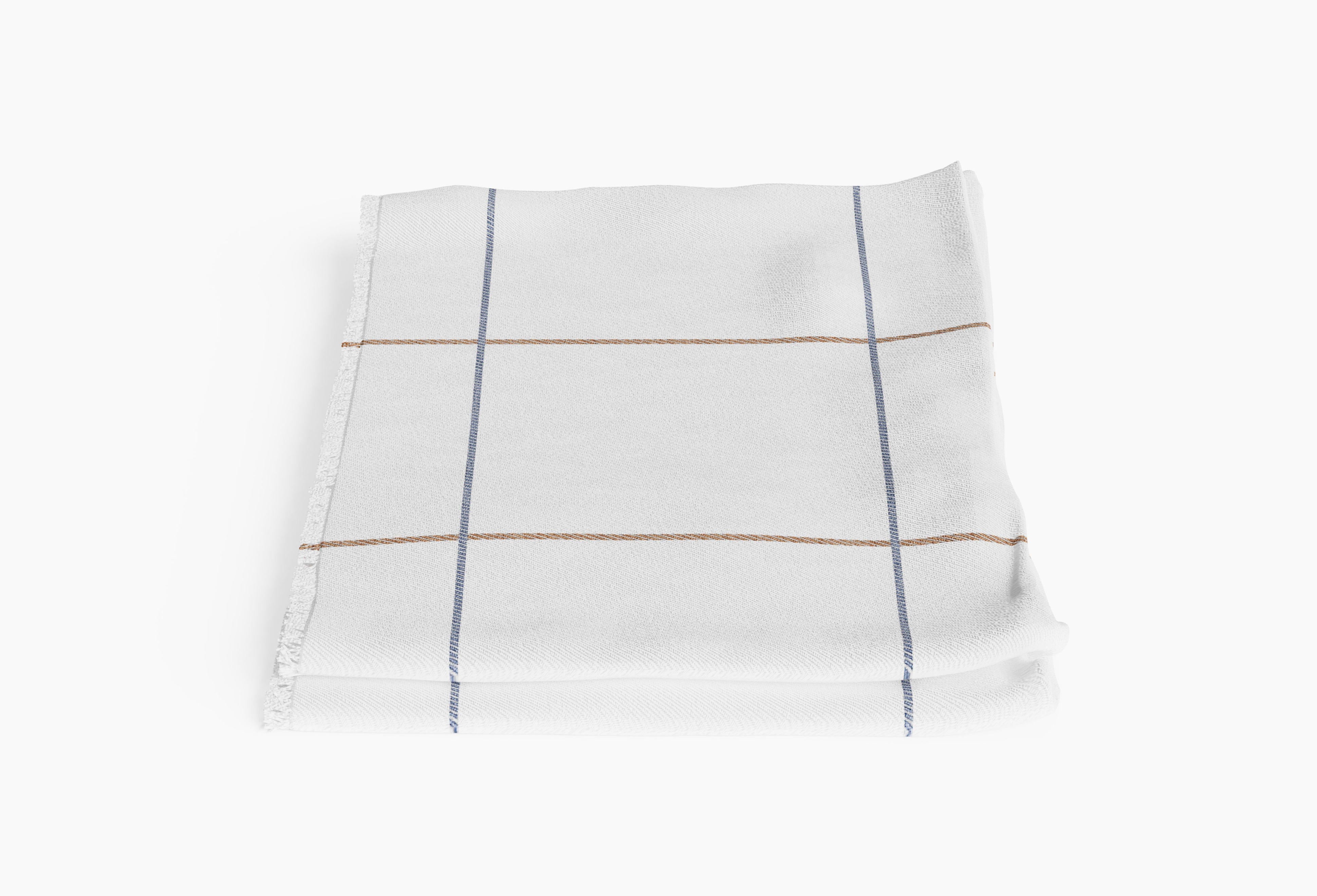 Bug Shield Outdoor Throw Blanket (Swan White Windowpane Plaid) By Outer