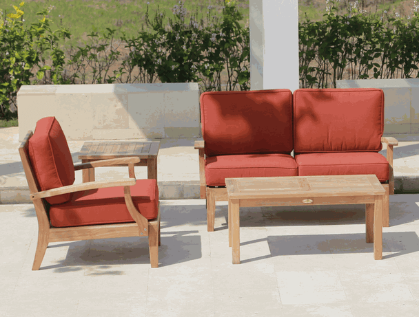 Classic Teak Sectional Club Chair with love seat