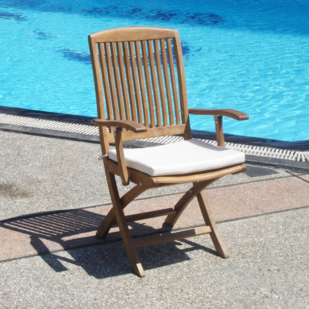 Cambria Folding Teak Arm Chair