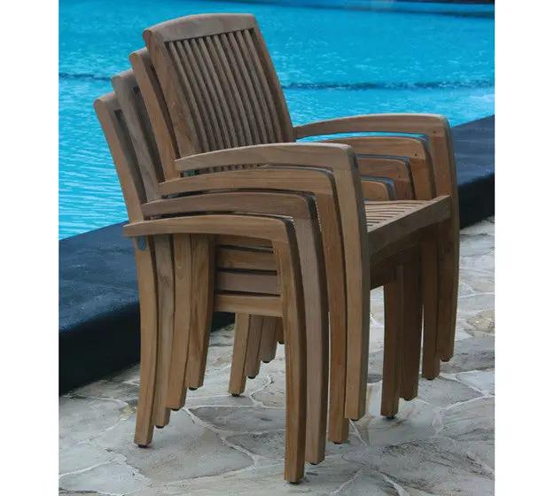 Marley Teak Stacking Arm Chair By Classic Teak