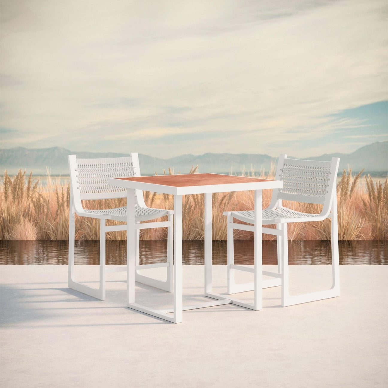 Cozumel Counter Stool - White by Azurro Living