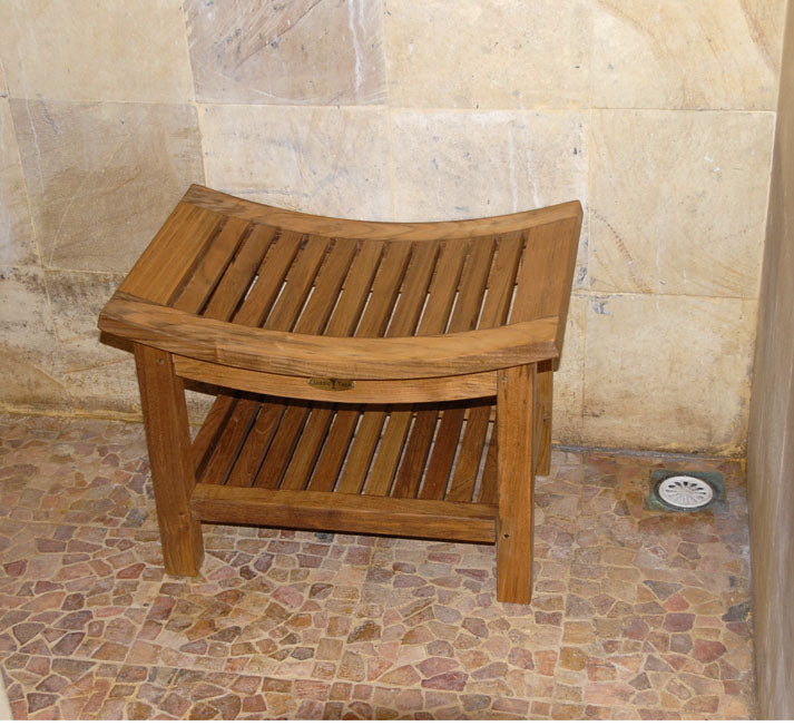 teak curved shower bench 3