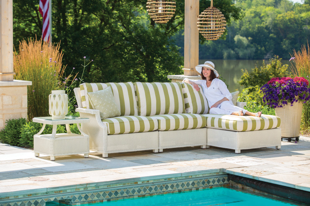 Hamptons Left Arm Sectional Chair Replacement Cushion by Lloyd Flanders