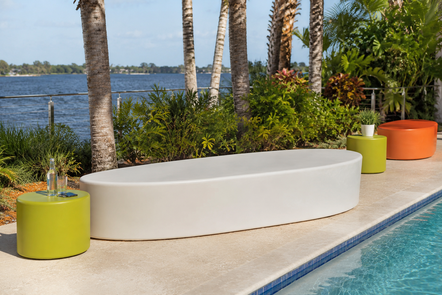 Curve Half Circle No Back Party Lounger by Tropitone