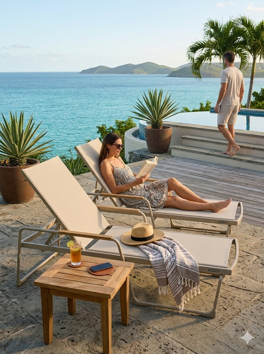 Mirage Sling Chaise Lounge Stacking by Tropitone