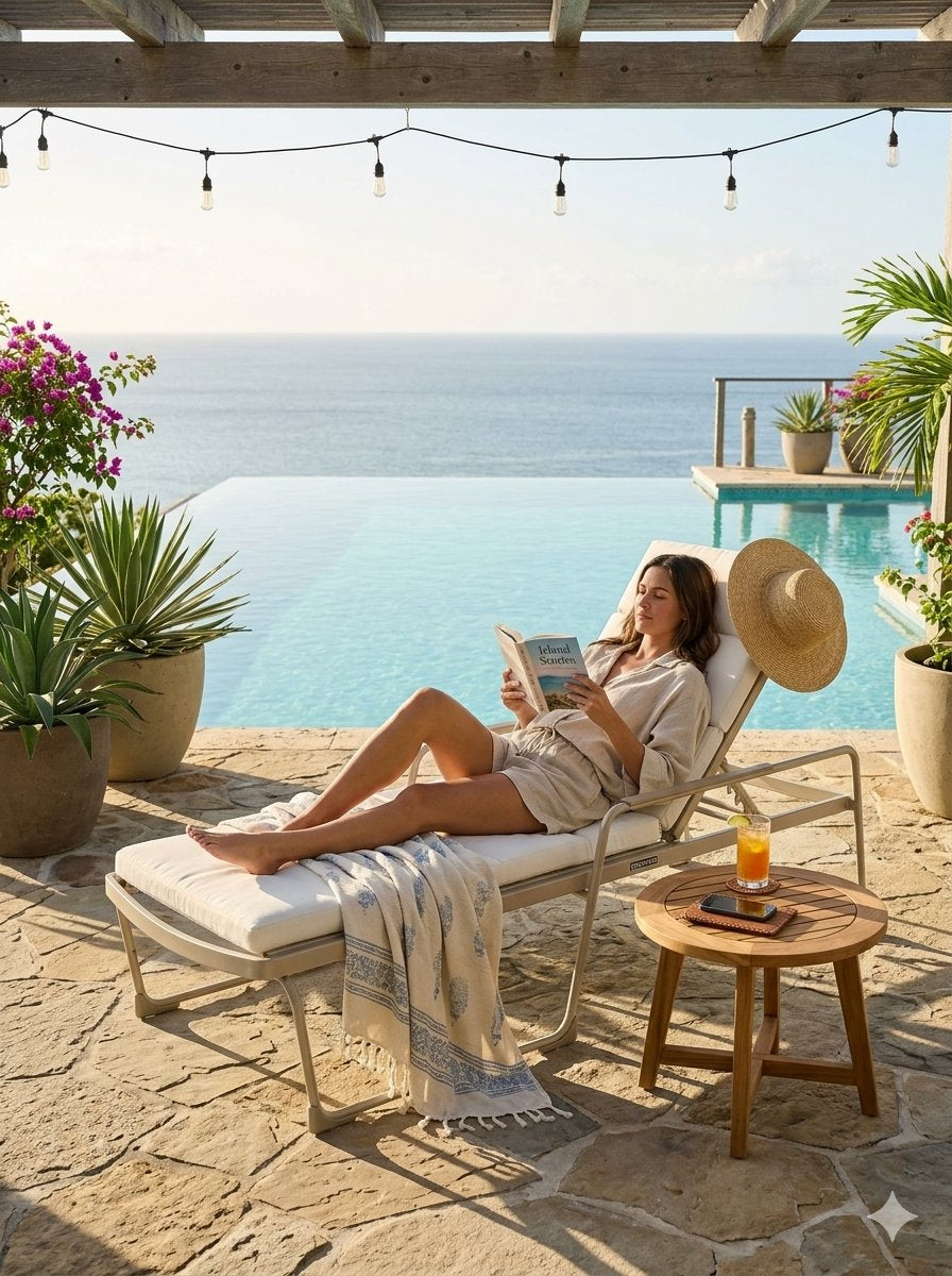 Oasis Cushion Sling Chaise Lounge Stacking by Tropitone