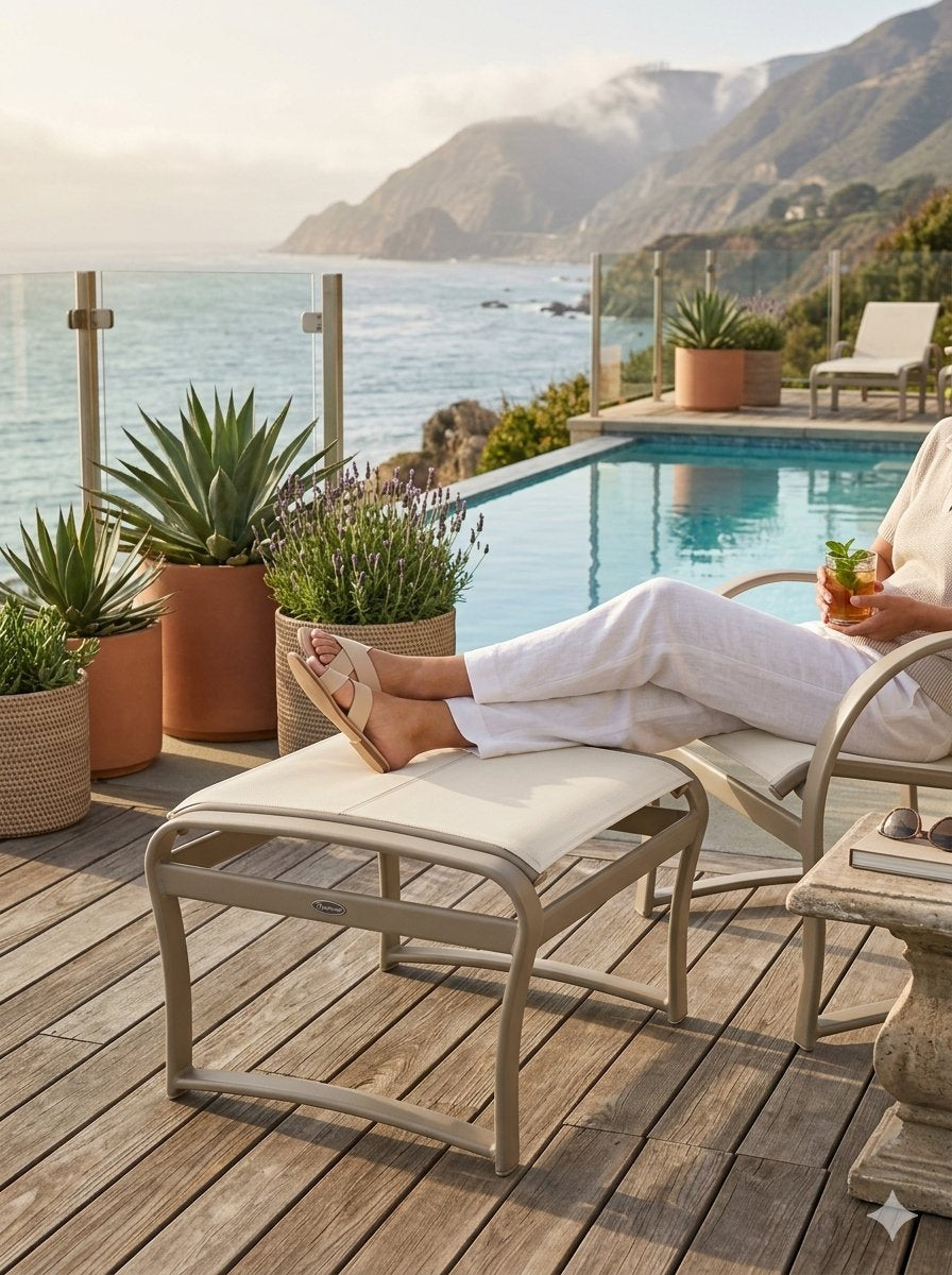 Shoreline Padded Sling Ottoman By Tropitone