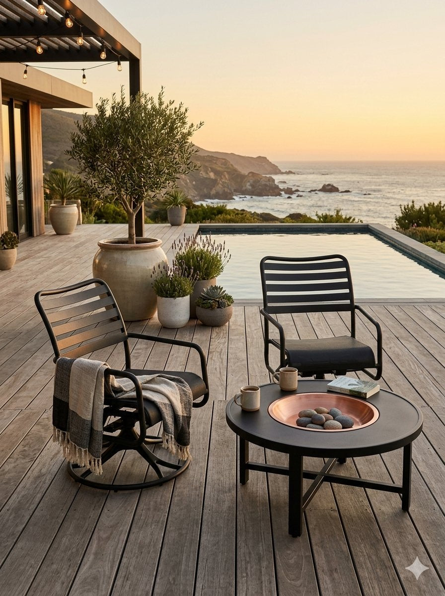 Kahana Slat Back Swivel Rocker by Tropitone