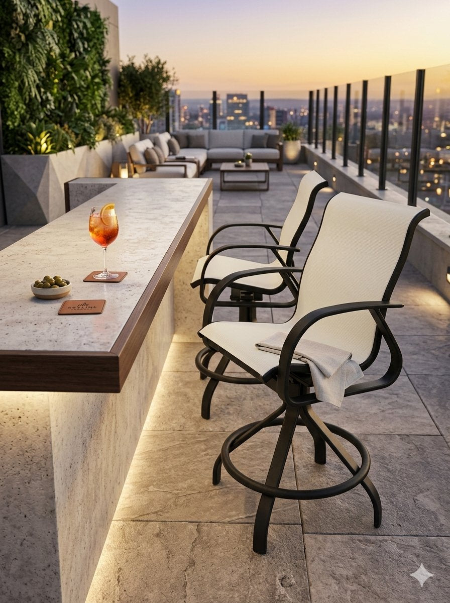 Geneva Sling 30" Swivel Bar Stool by Tropitone