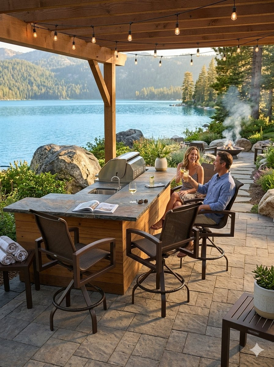 Lakeside Sling 30" Swivel Bar Stool by Tropitone