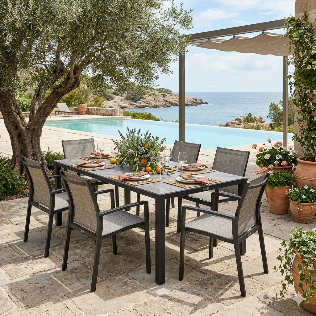 Parsons Forma 96" x 42" Rectangular KD Dining Umbrella Table ADA by Tropitone
