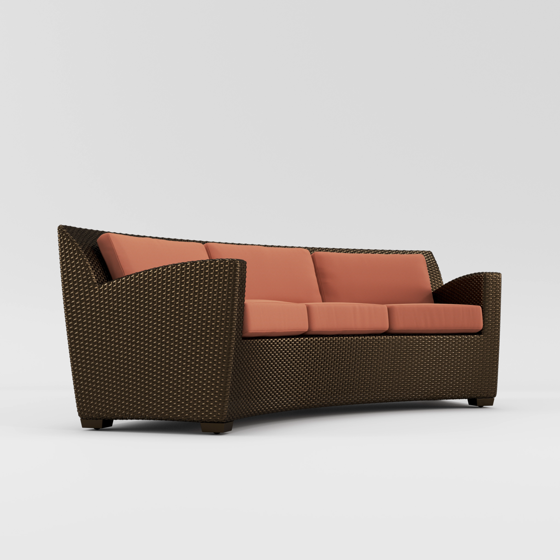 Fusion Curved Sofa, Loose Cushions - Slim Back by Brown Jordan