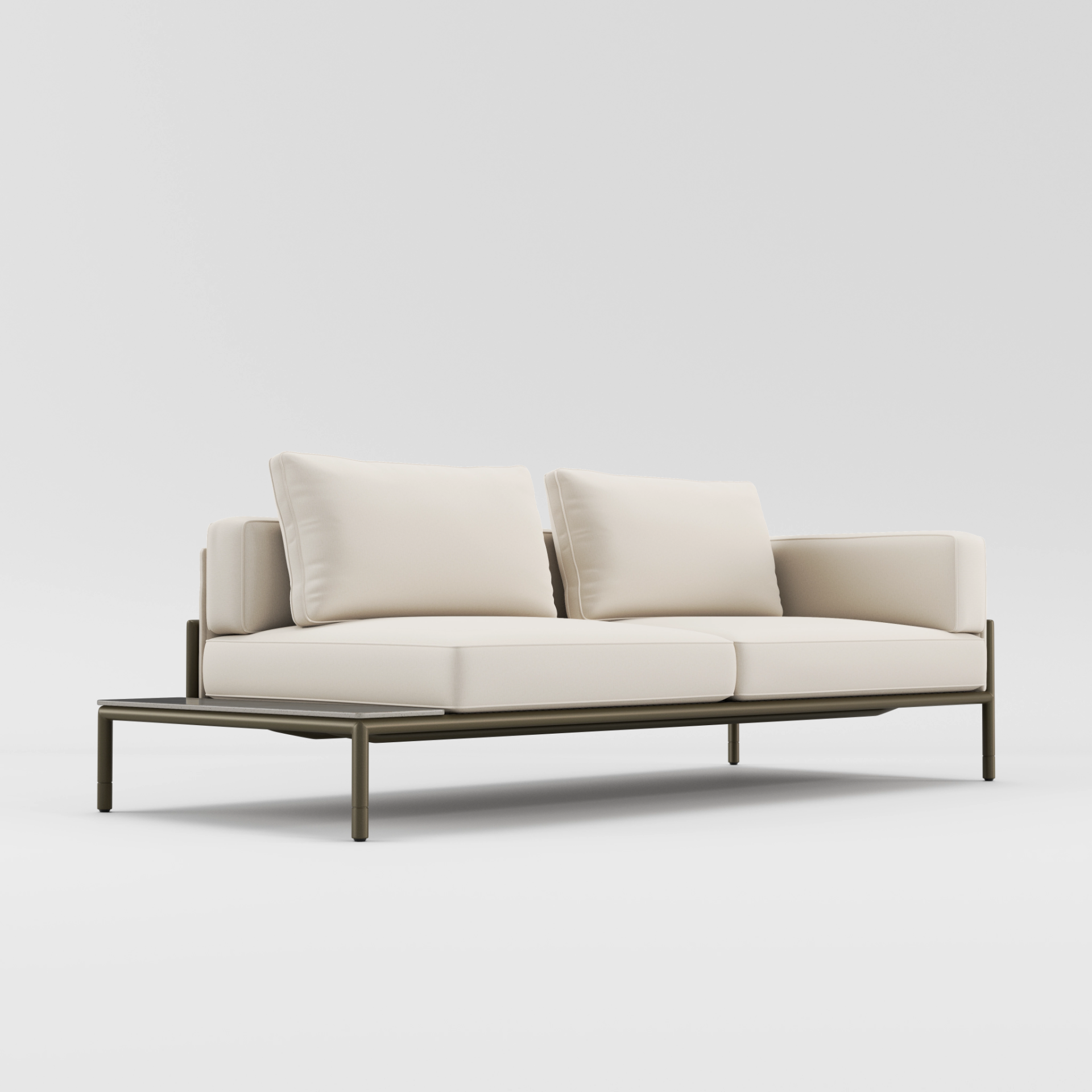 Moto Right Arm Loveseat With Table Sectional by Brown Jordan
