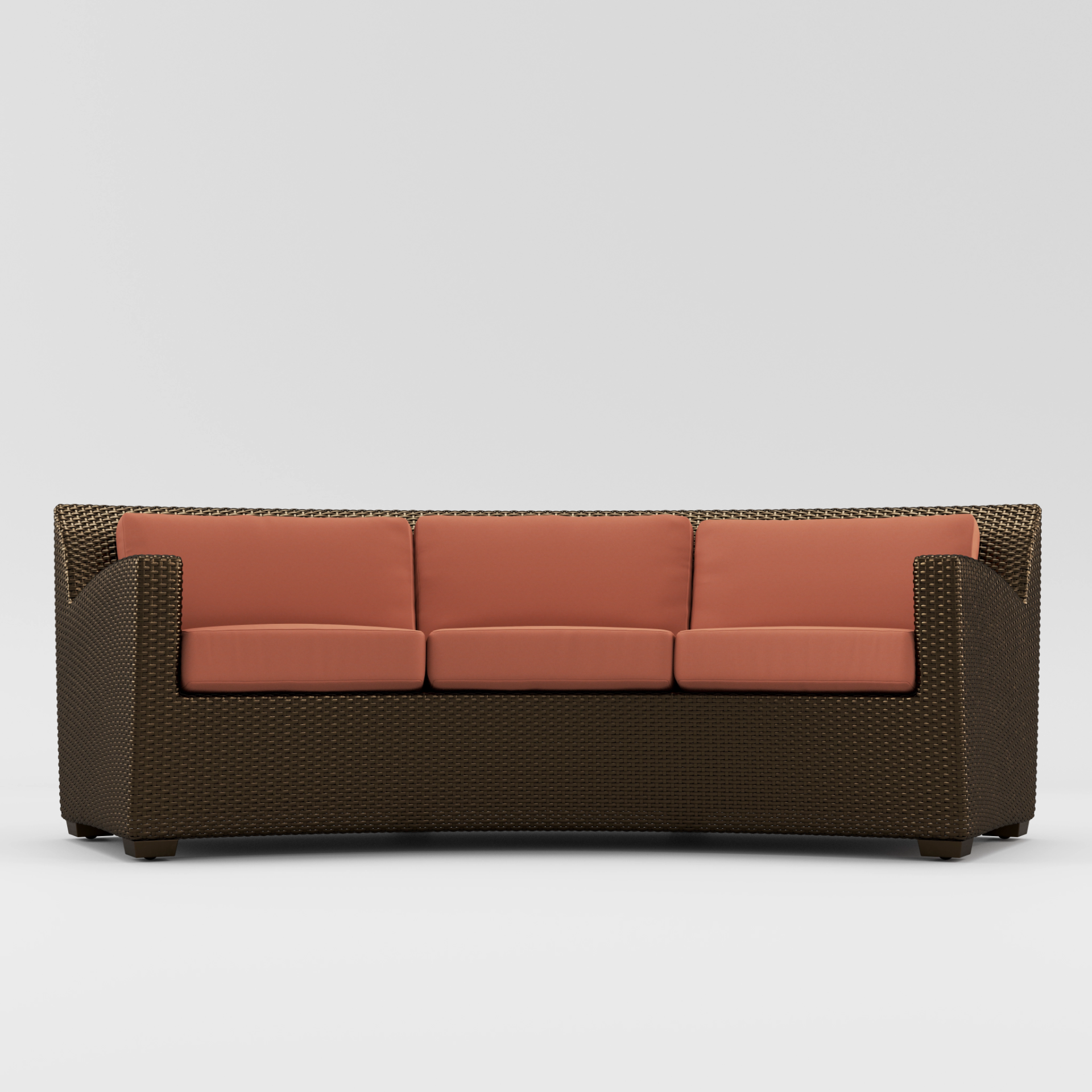 Fusion Curved Sofa, Loose Cushions - Slim Back by Brown Jordan