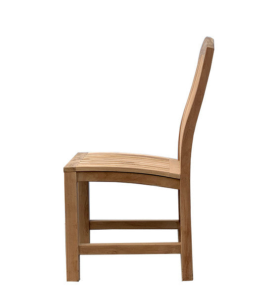 Photo of Glaser Teak Side Chair from side.