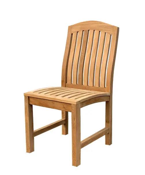 Photo of Glaser Teak Side Chair from front.