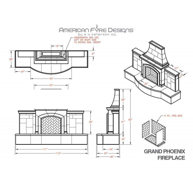 Grand Phoenix Outdoor Gas Fireplace by American Fyre Designs