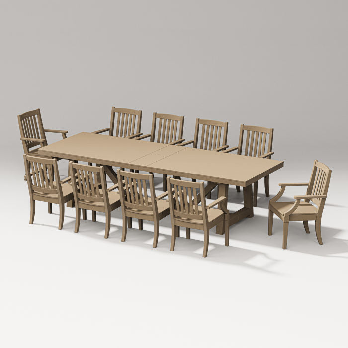 Estate 11-Piece A-Frame  Dining Table Set by Polywood Designer series