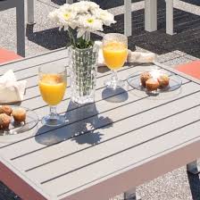 Aluminum Slat 42" Square Bar Umbrella Table by Tropitone
