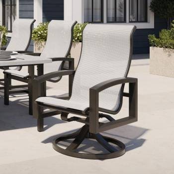 Lakeside Padded Sling High Back Swivel Rocker by Tropitone