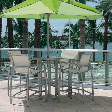 South Beach Relaxed Sling Stationary Bar Stool By Tropitone