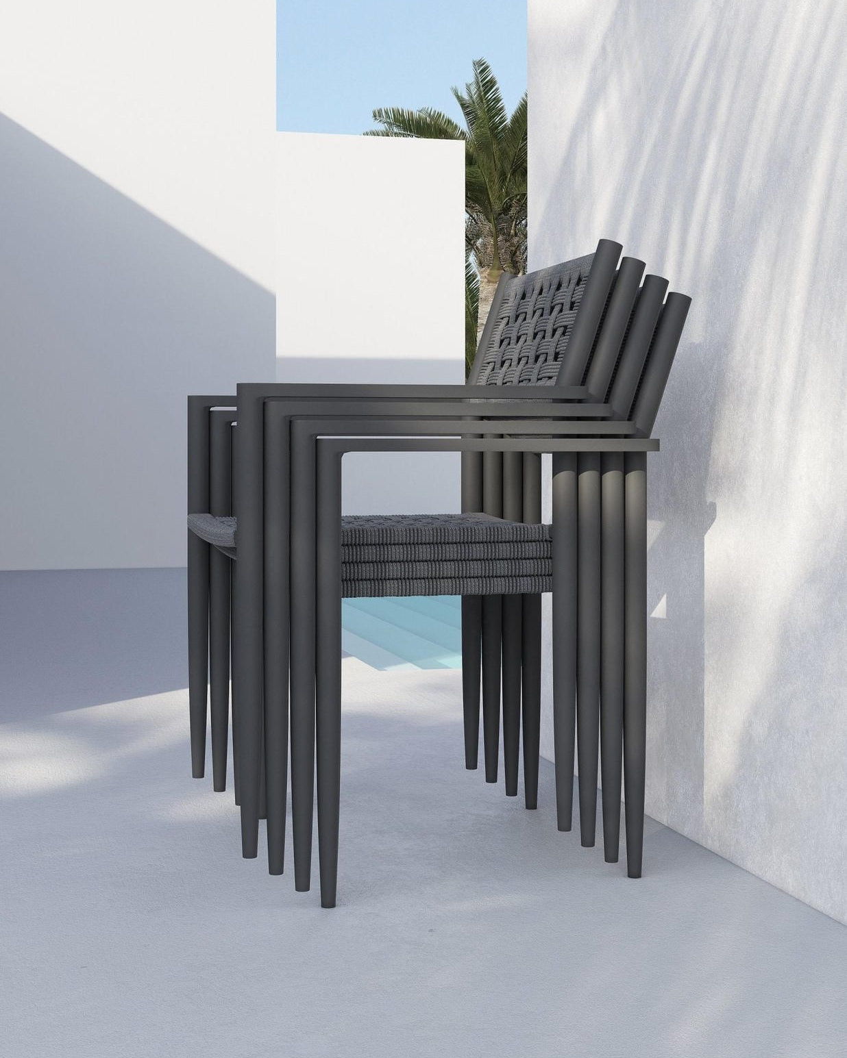 Naples Dining Chair (QTY 4) - Lava Gray by Azurro Living