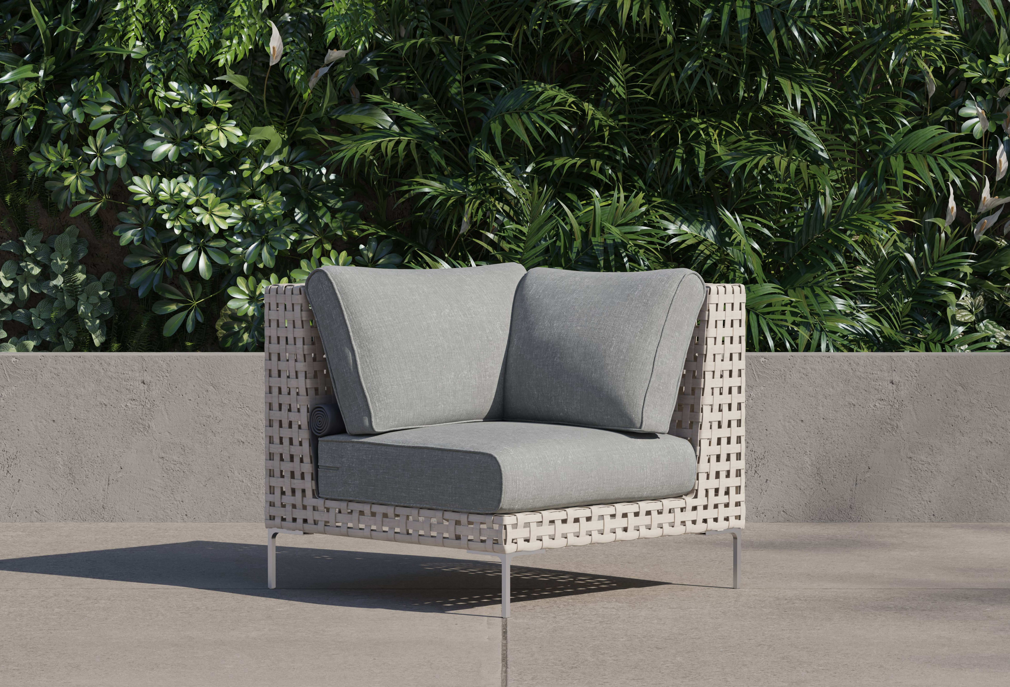 open weave Wicker Outdoor Sectional Chair 