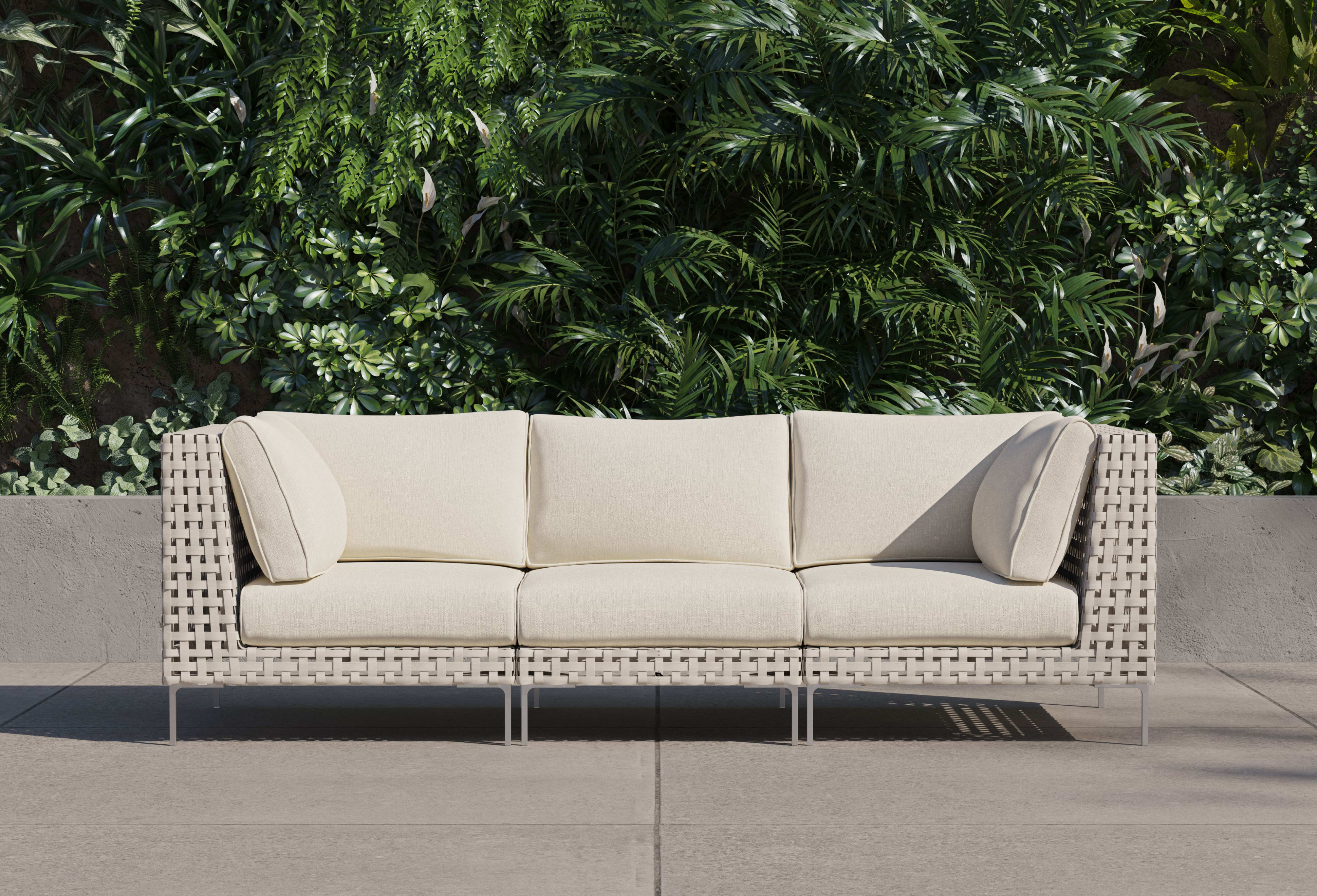 open weave Wicker Outdoor Sofa - 3 Seat By Outer